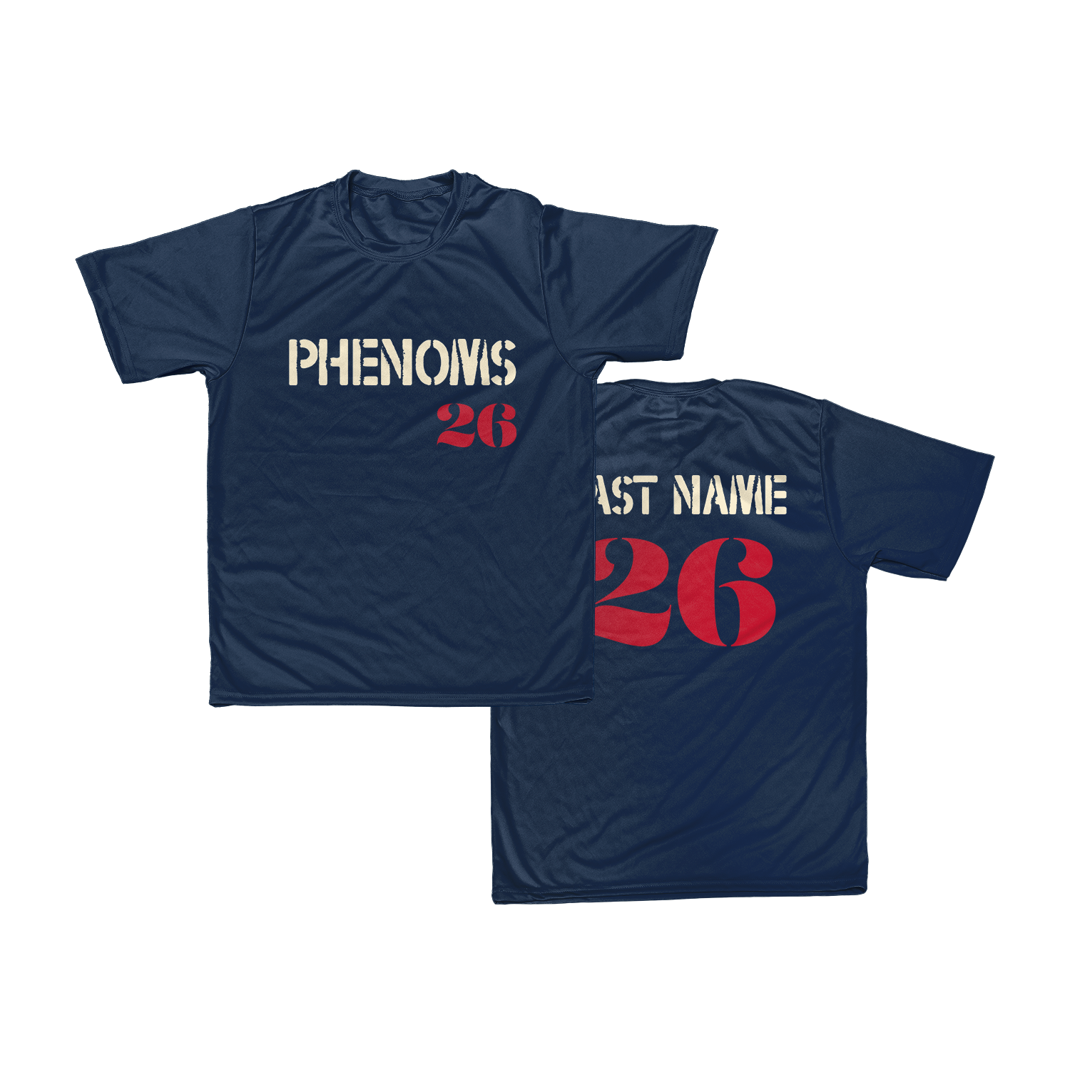 Phenoms Stencil "Scrimmage" Poly Tee (Navy)