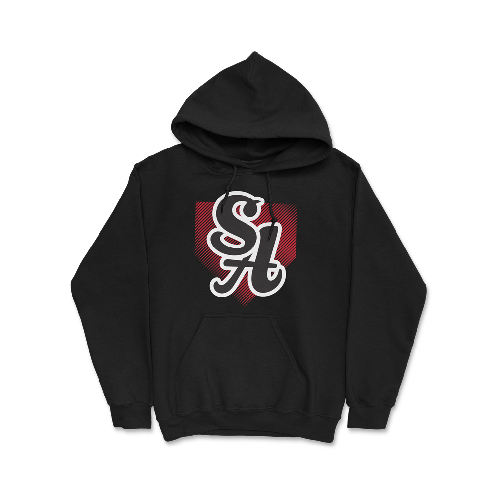 Santa Ana Pony Logo Hoodie (Home Plate - Red Streaks)