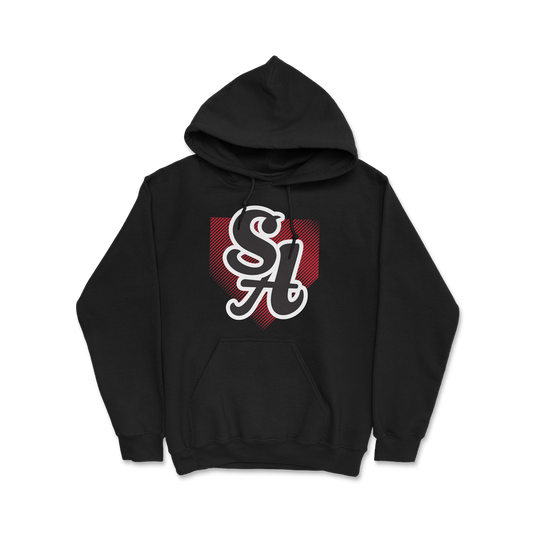 Santa Ana Pony Logo Hoodie (Home Plate - Red Streaks)