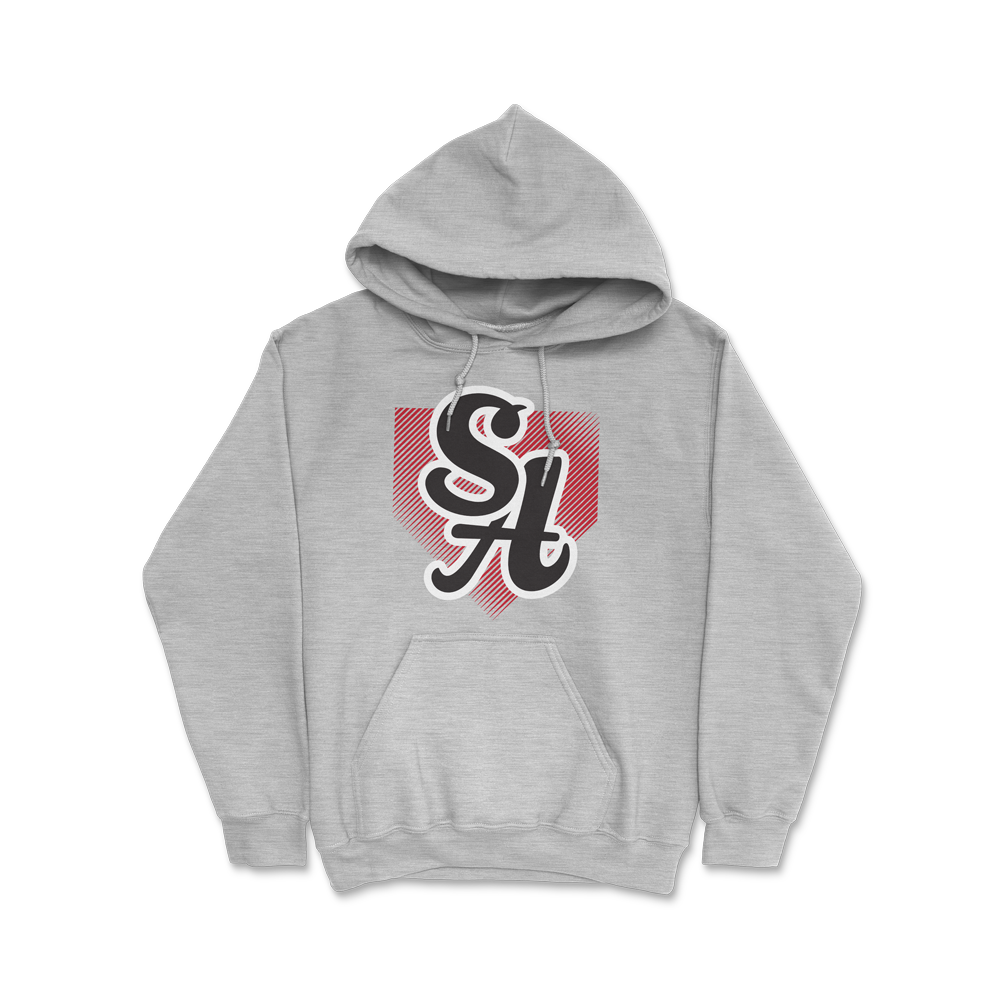Santa Ana Pony Logo Hoodie (Home Plate - Red Streaks)