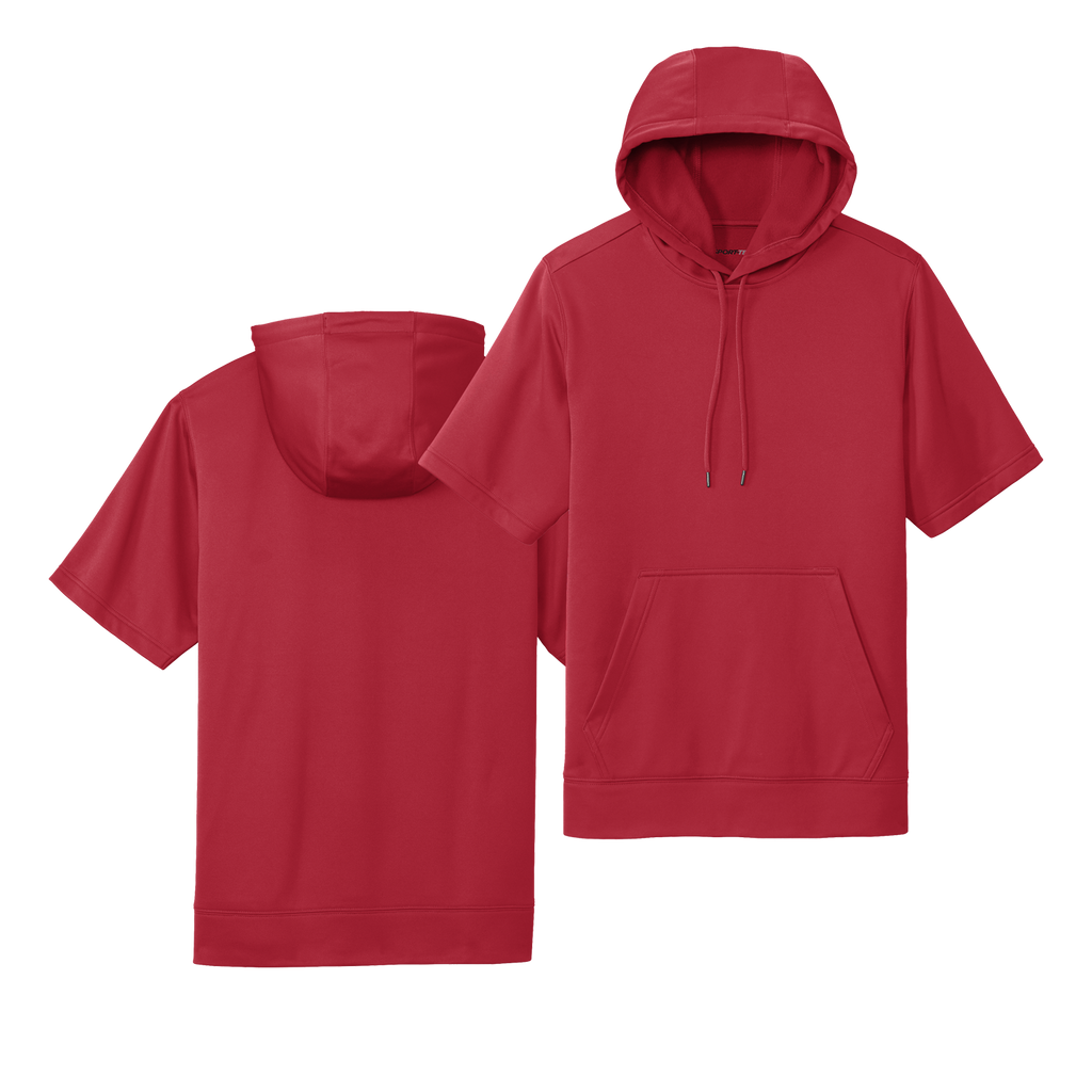[Sport-Tek_YST251_ST251] Sport-Wick Fleece Short Sleeve Hooded Pullover