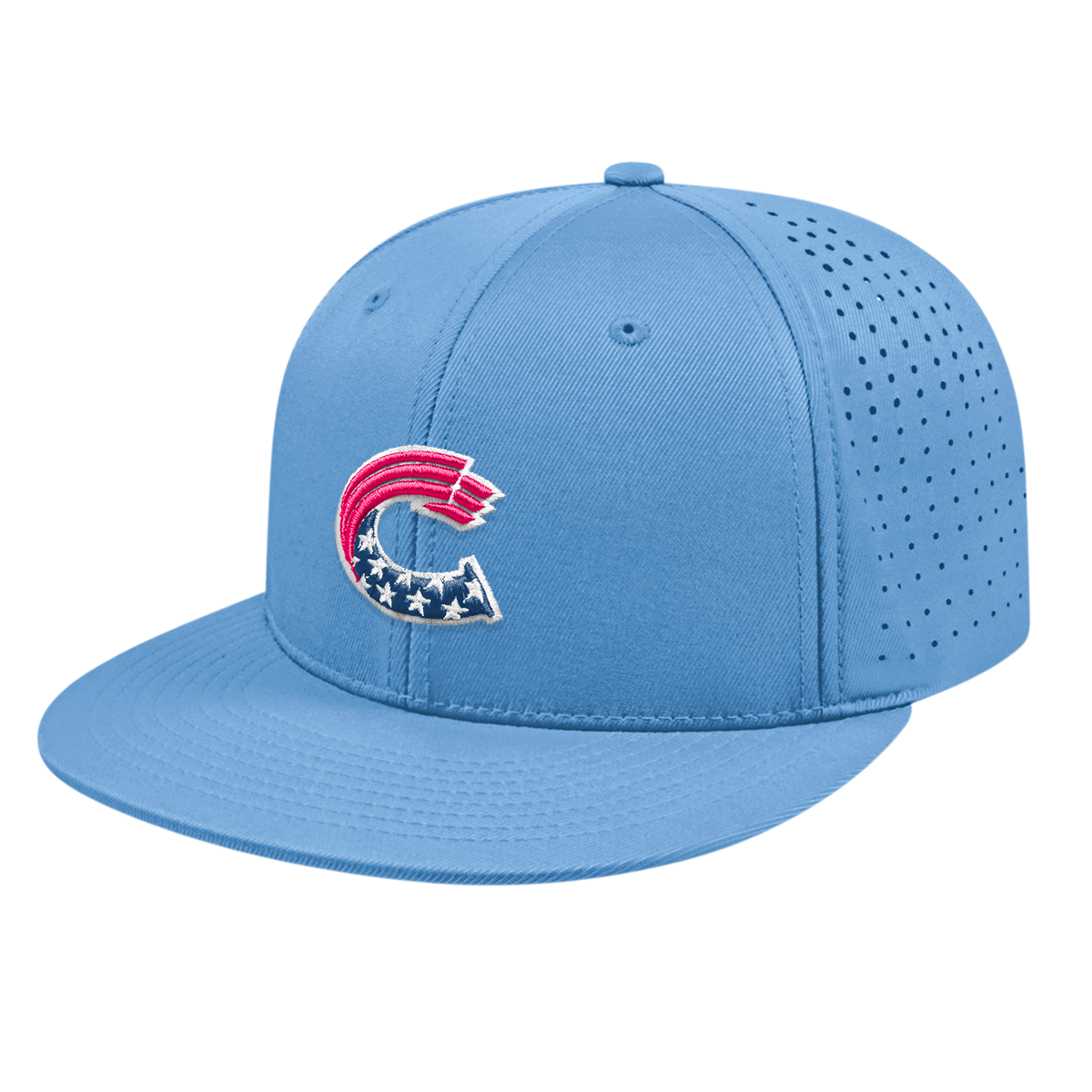 Crush Hat (Light Blue with Pink/Navy Embroidery)